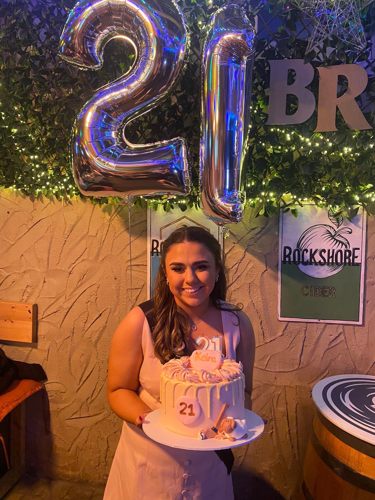 18th birthday party set up with balloons in the beer garden